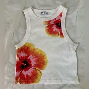 Princess Polly Floral Tank Top - White and Red